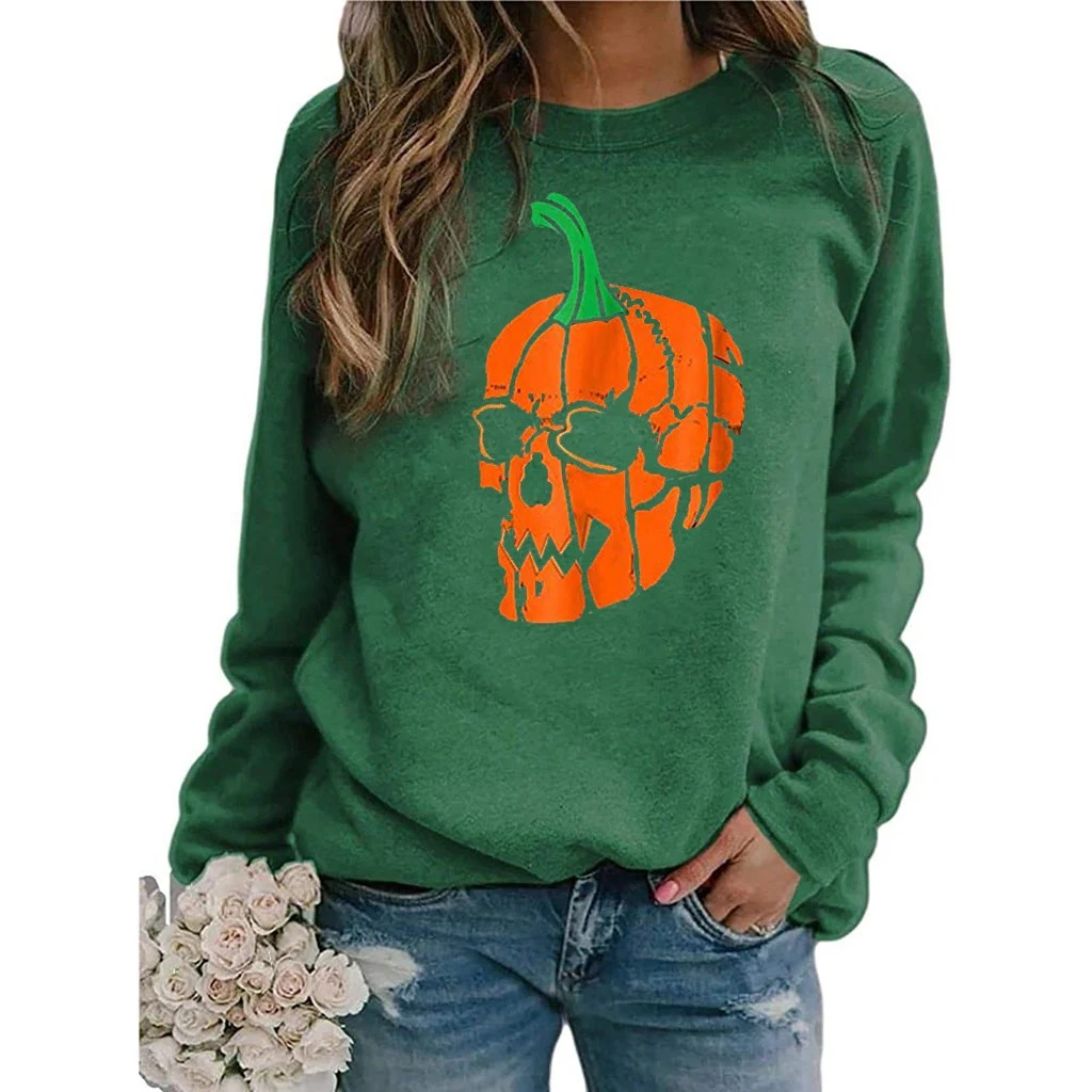 Title 4, Sudadera casual de Halloween con estampado, man...