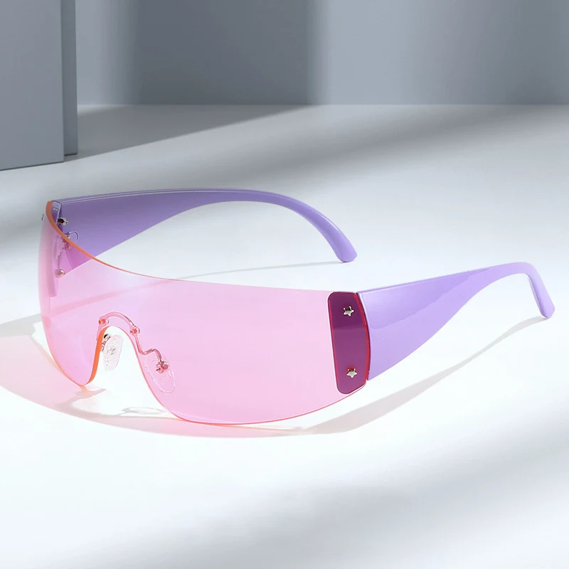 Fashion Siamese Pentagram Rimless Sunglasses for stylish UV protection, modern design, unisex, perfect for a fashionable — photo 10