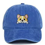 Corgi Embroidered Baseball Cap, Fashionable Washed Sports Cap, Comfortable and Stylish, Perfect for Sports, Casual Wear — photo 5