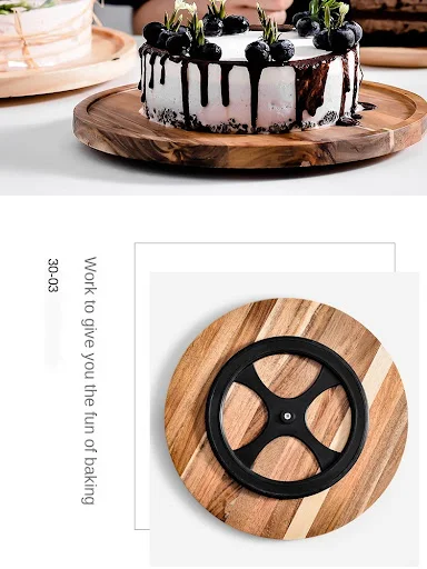 Title 4, Nordic Style Retro Wooden Cake Plate Glass Cover
