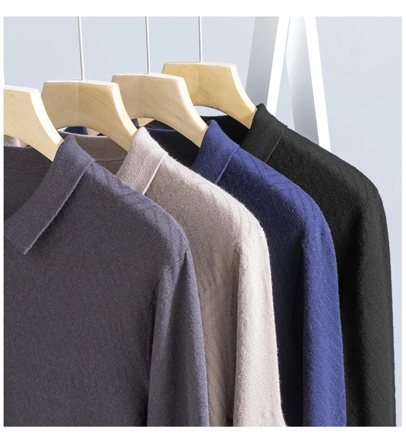 Autumn Men's Fashion Urban Juan Velvet Knitted Solid Color Bottoming Shirt, Ultimate Comfort and Style, Perfect for Laye — photo 15