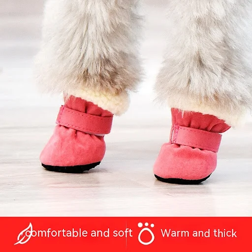 Title 4, Fashionable simple waterproof warm dog shoes. K...