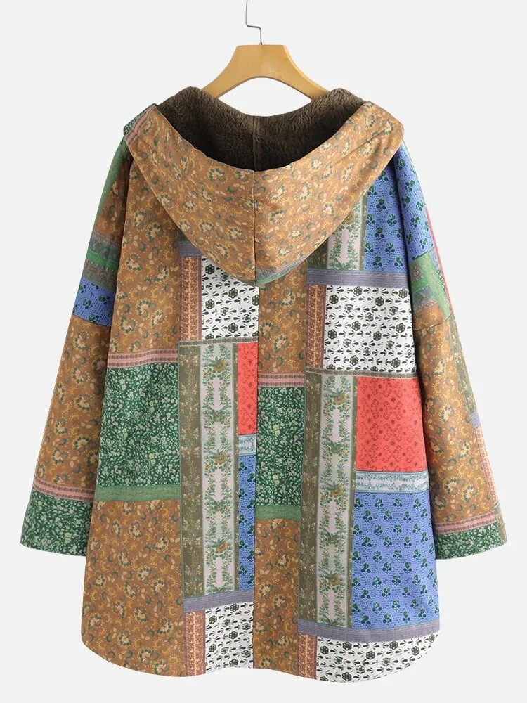 Title 7, Hooded Loose Plus Size Cotton Coat Jacket. Comf...