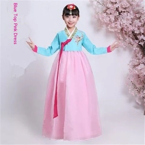 Hanbok coreano para meninas minoritárias Roupa para fotografia e dança Fantasia de performance infantil Perfeito para dança e fotos — foto 16
