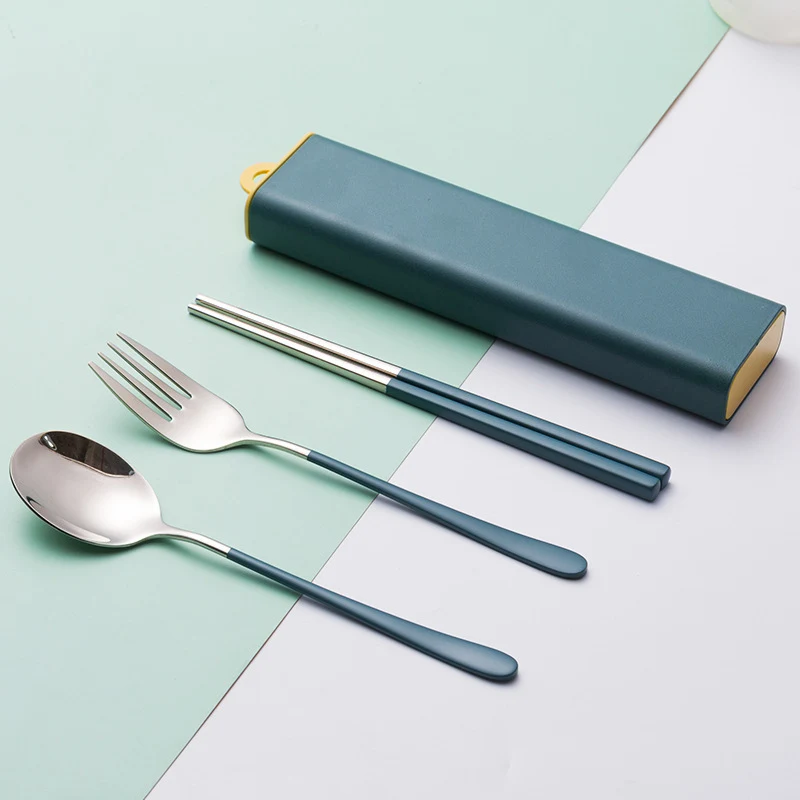 Title 5, 304 Fork Spoon Chopsticks Tableware Portable St...