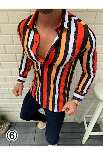 Title 1, 3D Striped Strip Shirt Dugi rukavi
