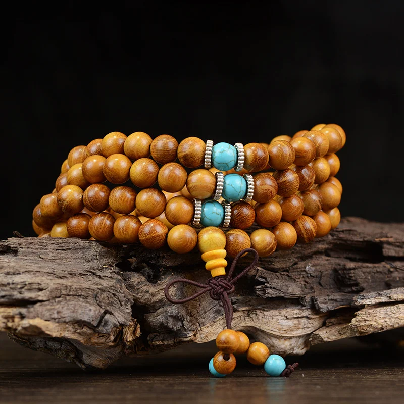 Pulseira de madeira de sândalo roxo com contas de Buda e 10 espaçadores. Para meditação, equilíbrio e paz interior. — foto 2
