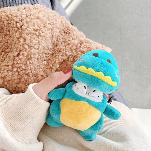 Title 5, Cartoon Plush Dinosaur Headphone Protective Cas...