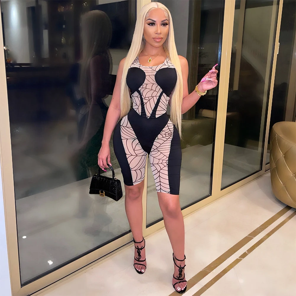 Sleeveless stitching jumpsuit shorts, perfect for summer. Enjoy comfort and style in this versatile jumpsuit, ideal for — photo 9