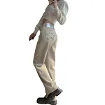 Amerikaanse Retro Damesjeans met Pentagram Achterzak, Vintage Stijl en Comfortabele Pasvorm voor een Casual en Aantrekkelijke Look — foto 2