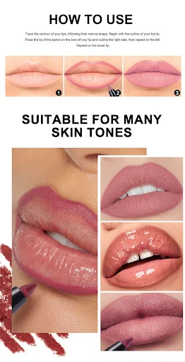 Title 11, Matte Makeup Lip Liner 6 Colors Discoloration R...