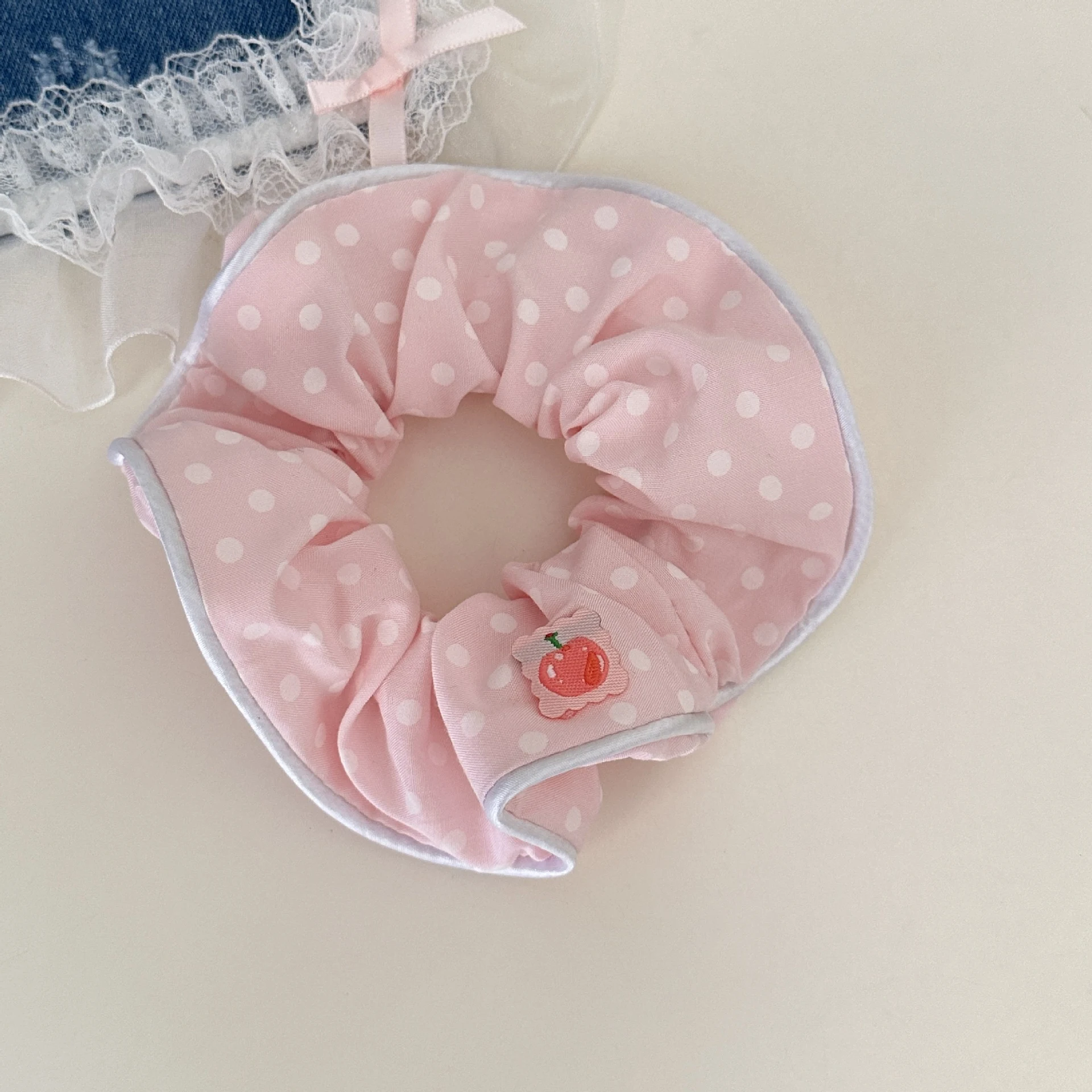 Anel de cabelo doce floral xadrez, grande intestino, listrado, corda de cabelo, acessórios de cabelo para um visual charmoso e elegante. — foto 6