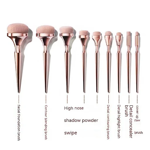Title 2, 9 Goldplattierte Zahnbürsten-Make-up-Pinsel-Set...