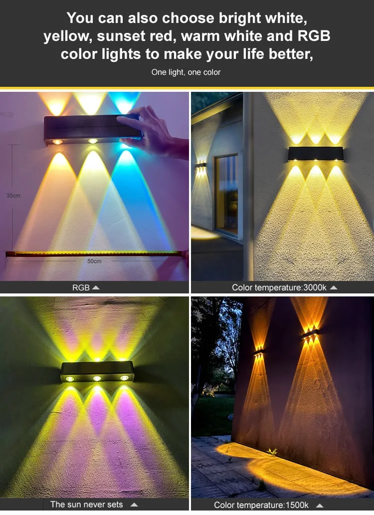 Title 1, Luminária Solar Externa para Parede de Pátio Va...