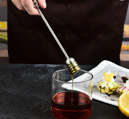 Title 4, Stainless Steel Honey Spoon, Honey Jar, Long-ha...
