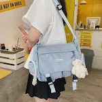 Bolsa mensageiro casual para meninas, grande capacidade e versátil. Perfeita para uso diário, escola ou passeios, com muito espaço para tudo. — foto 6