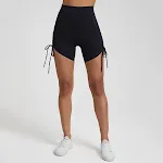 Pantaloncini sportivi da donna, a vita alta, regolabili con coulisse. Comfort e libertà di movimento durante i tuoi allenamenti. — foto 14