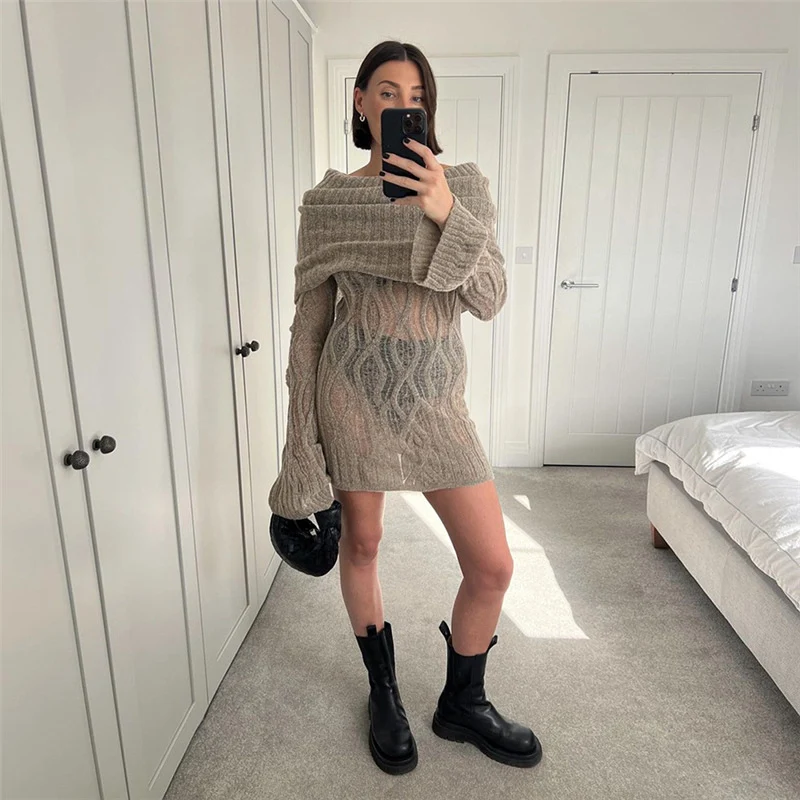 Title 15, Womens Fashion Diagonal Collar Backless See-th...