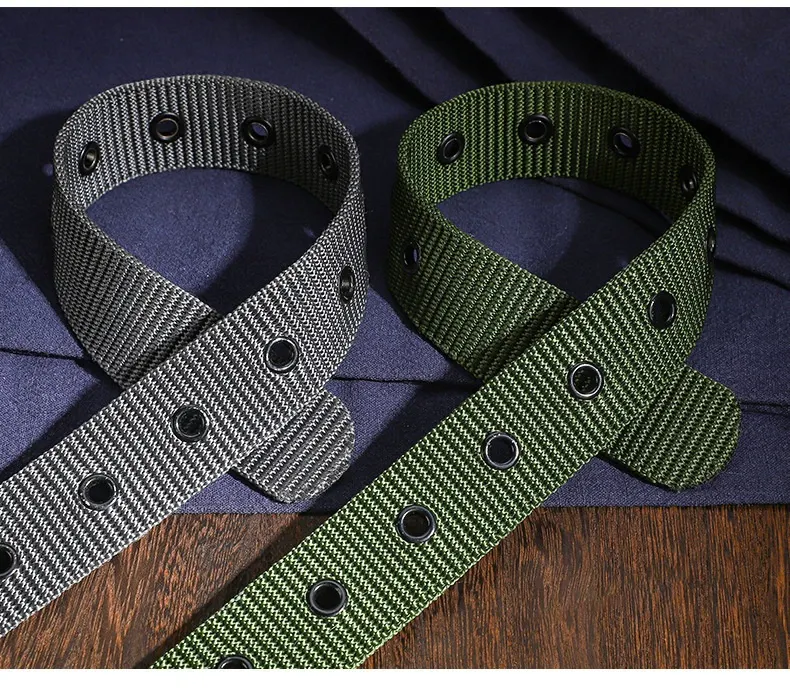 Title 9, Lengthened Porous Pin Buckle Canvas Belt for Me...