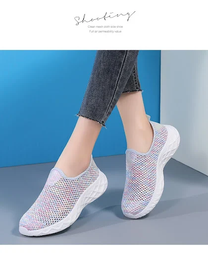 Title 4, Womens Soft Sole Slip-on Mesh Sneakers, provid...