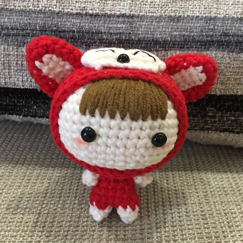 Title 9, Hand-knitted wool doll for cuddles and play, so...