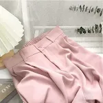 Calças de terno femininas, estilo fino, cintura alta, perna larga, soltas, retas, nove pontos, calças ocidentais. Elegância e conforto garantidos. — foto 12