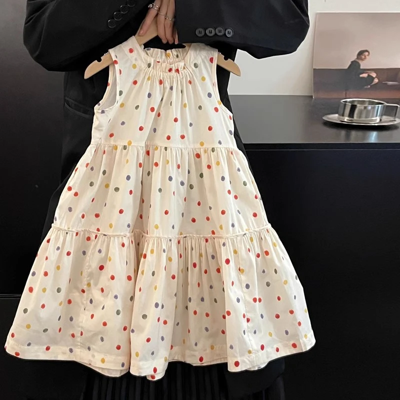 Polka Dot Large Skirt Vest Fashionable And Comfortable Dress — photo 1