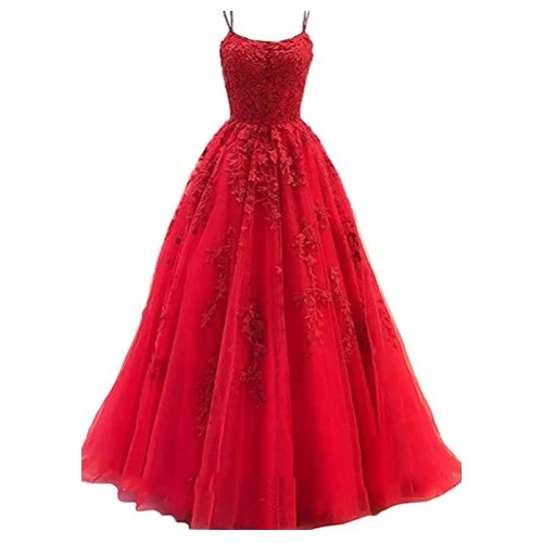 Camisole Ball Gown Long Tulle Lace Party Evening Gown — photo 5