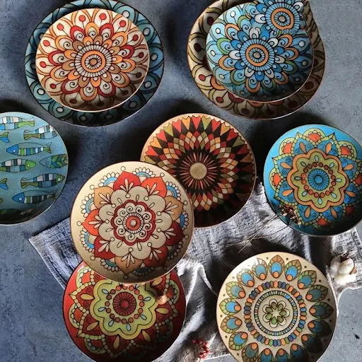 Title 4, Creative hand-painted ceramic plates for artist...