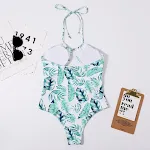 Maiô biquíni feminino elegante de uma peça com faixa, cintura alta e design moderno, perfeito para um visual sofisticado e charmoso. — foto 9