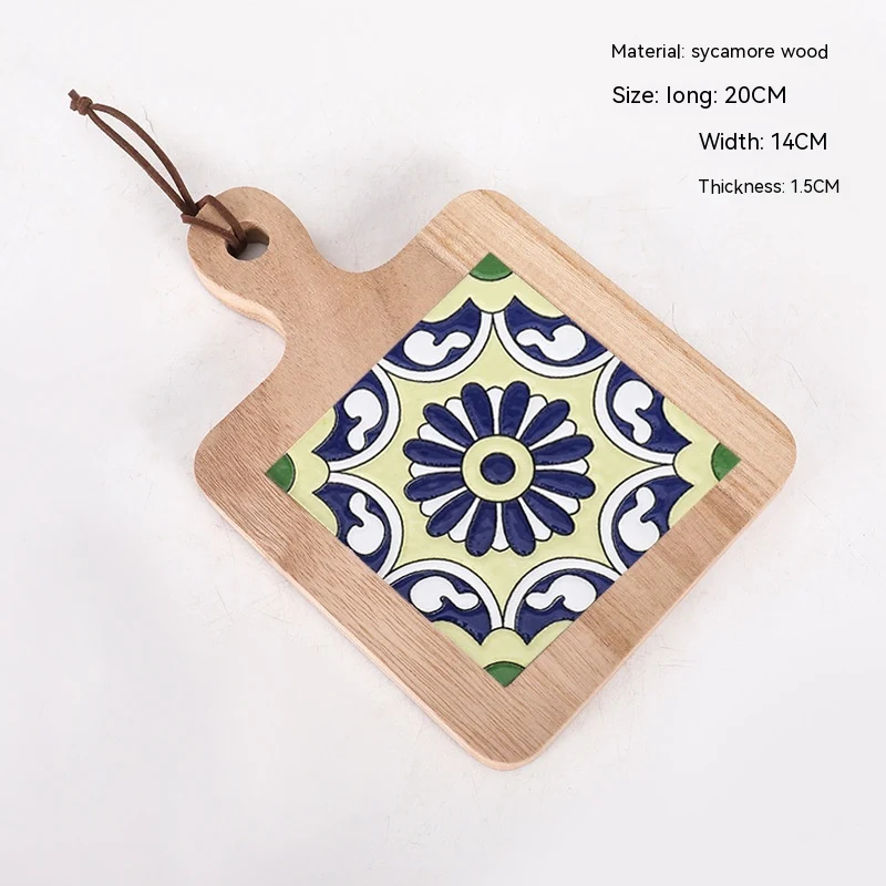 Vintage Solid Wood Tile Handle Potholder Protect your surfaces in style with this durable and rustic potholder. Adds a t — photo 40