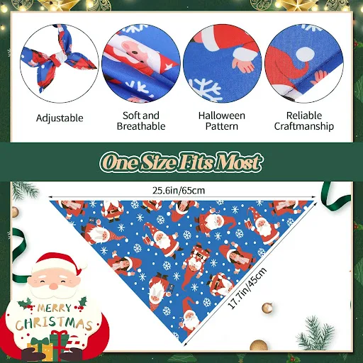30 Pieces Christmas Dog Bandanas Bulk Xmas Dog Cat Bibs Holiday Pet Costume Dog Christmas Outfit Triangle Scarf Kerchief — photo 4