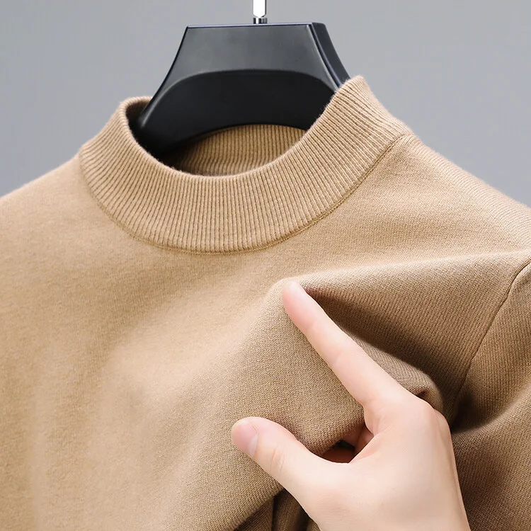 Halve coltrui thermische trui, casual effen kleur voor jongvolwassenen en volwassenen, perfect voor comfort en warmte. — foto 13