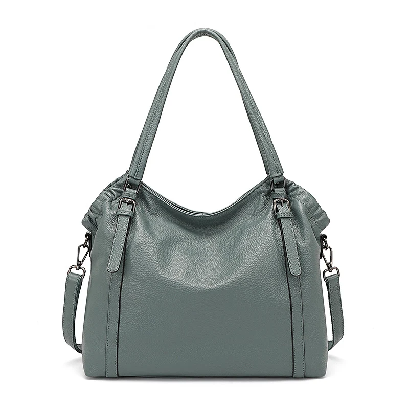 Bolsa de mão feminina em couro de vaca, estilo novo e simples, grande capacidade. Perfeita para o dia a dia, elegante e espaçosa. — foto 5