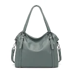 Bolsa de mão feminina em couro de vaca, estilo novo e simples, grande capacidade. Perfeita para o dia a dia, elegante e espaçosa. — foto 5