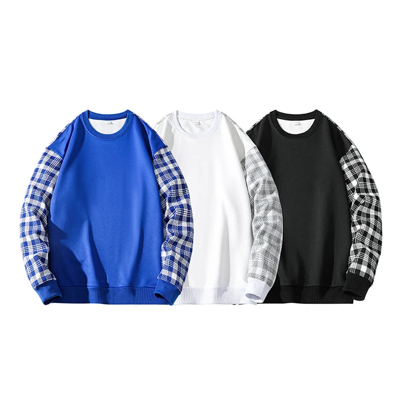 Suéter xadrez gola redonda solto manga longa estilo rua para um visual moderno e confortável perfeito para diversas ocasiões. — foto 3