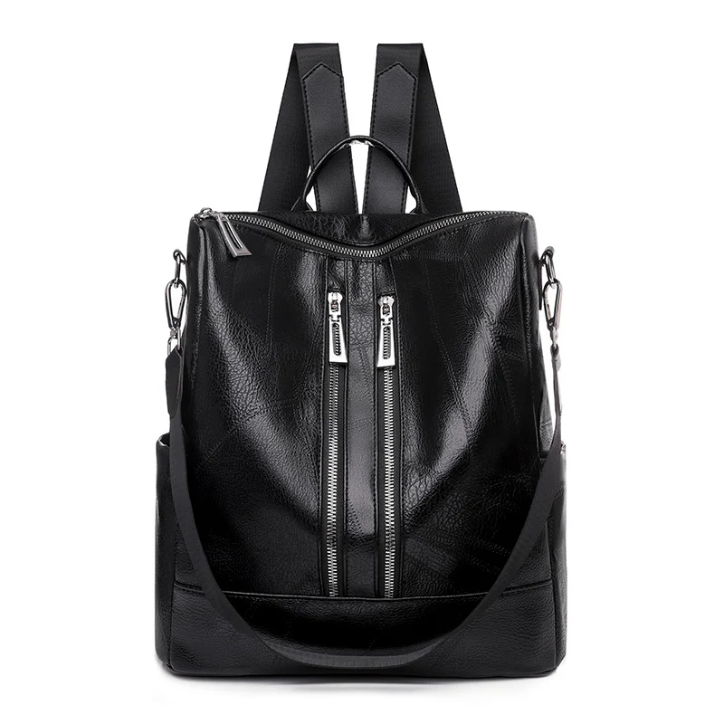 Title 7, Mochila PU feminina lisa e simples, perfeita pa...