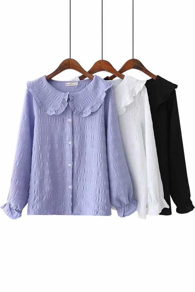 Title 2, Womens Lace Doll Collar Pullover Long Sleeve S...