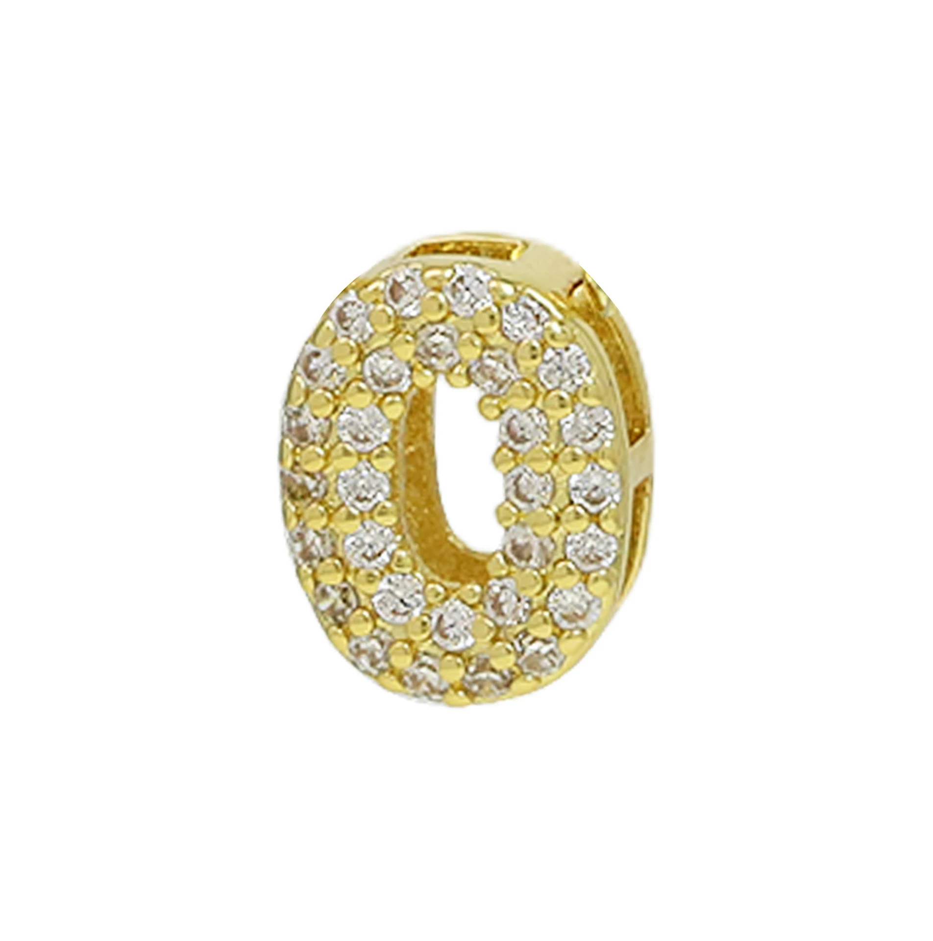 Acessórios DIY de Latão 18K com Pingente de Ano e Zircônia. Crie joias personalizadas e únicas com este pingente elegante e sofisticado. — foto 1