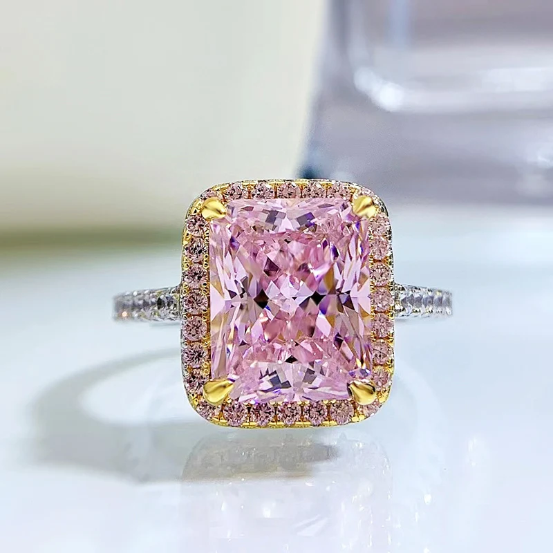 Anel Quadrado de Prata S925 com Micro-Incrustações de Diamante. Elegância e brilho em um design sofisticado, perfeito para realçar seu estilo — foto 7