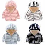 Moletom com capuz infantil mais jaqueta cardigan acolchoada de veludo, quentinho e aconchegante, perfeito para o inverno. — foto 2