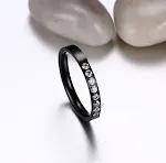 Damenring 3MM Edelstahl Zirkonia Alltagstauglichkeit, langlebig und elegant, perfekter Damenring, wasserfest, schlichtes Design. — foto 5