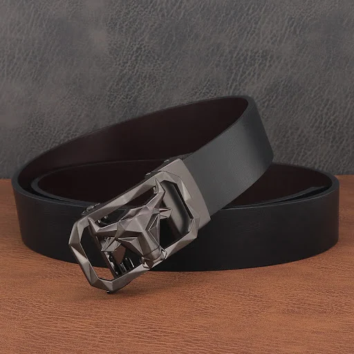 Title 1, Bull Head Belt Mens Leather Automatic Buckle W...