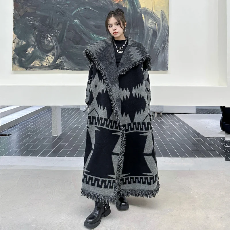 Niche Tassel Sweater Coat, Lazy Winter Loose Knitted Cardigan, Long-cut design, perfect for a cozy and relaxed winter st — photo 21