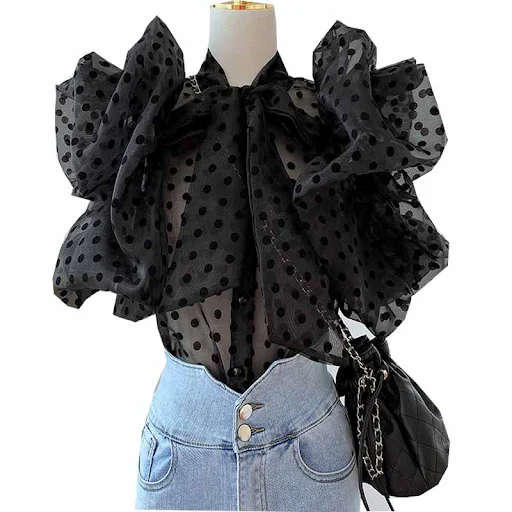 Title 4, Kort Polka Dot Shirt Dames Zomer Nieuwe Koreaan...