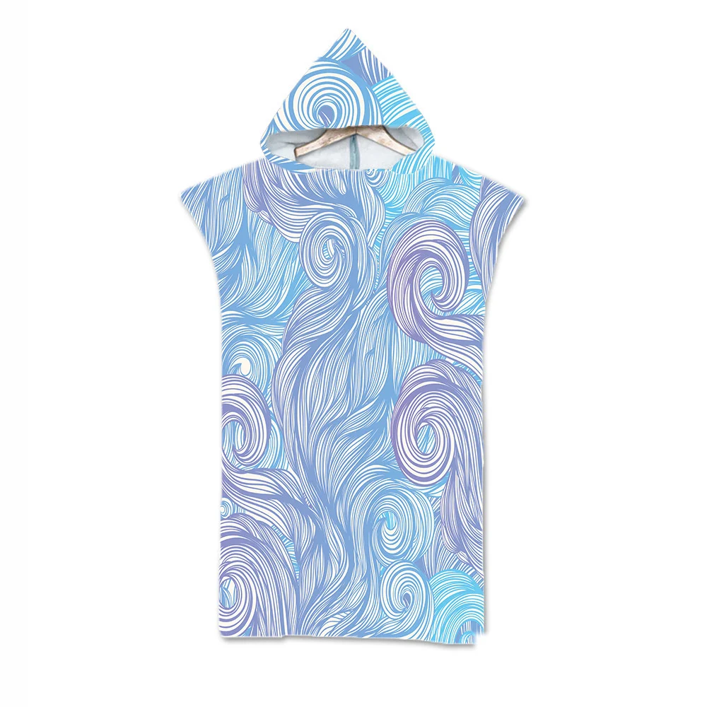 Print Hooded Beach Towel Cape Superfine Fiber for ultimate comfort. Quick drying, perfect for the beach, pool, and after — photo 5