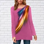 Blusa estampada com mangas compridas, perfeita para um visual elegante e confortável. Ideal para diversas ocasiões e combinações. — foto 1