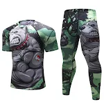 Conjunto de chándal para hombre Camiseta de compresión D Animal y pantalones de piel para correr, entrenar y mejorar el rendimiento. — foto 8