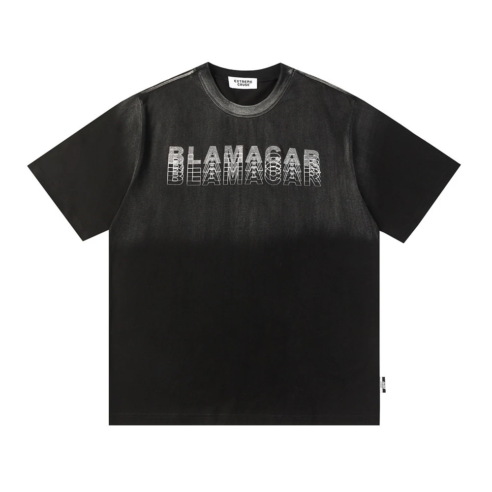 Men's Gradient Letter Loose T-shirt Short Sleeve, perfect for casual wear, offering comfort and style with a unique desi — photo 20