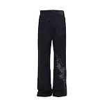 Heren rechte jeans met lijn borduursel, comfortabele pasvorm en moderne stijl. Perfect voor dagelijks gebruik en vrije tijd. — foto 5